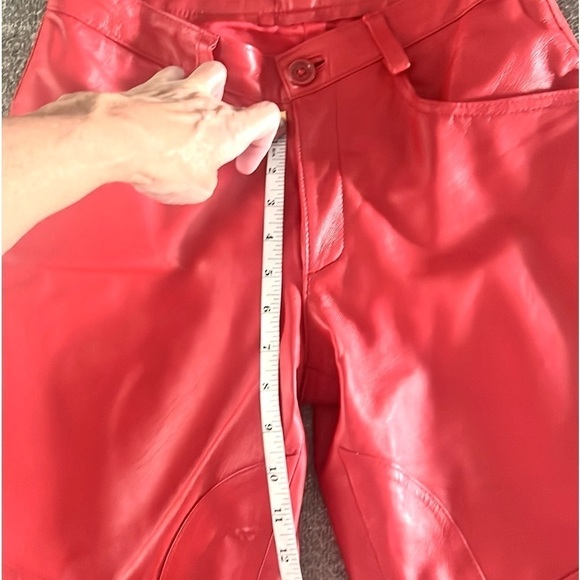 🔥VTG,Leather Fads,MSRP$342),Supple Lambskin Leather,RED,Adjustable ANKLES,Size 0 - Picture 10 of 15